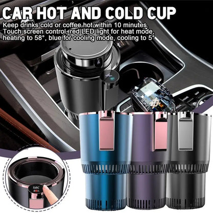 2-in-1 Car Cup Warmer Cooler, Smart Car Cup Holder Car Cooling & Heating Cup Holder Smart Car Heater & Colder Cups For Most V4T0